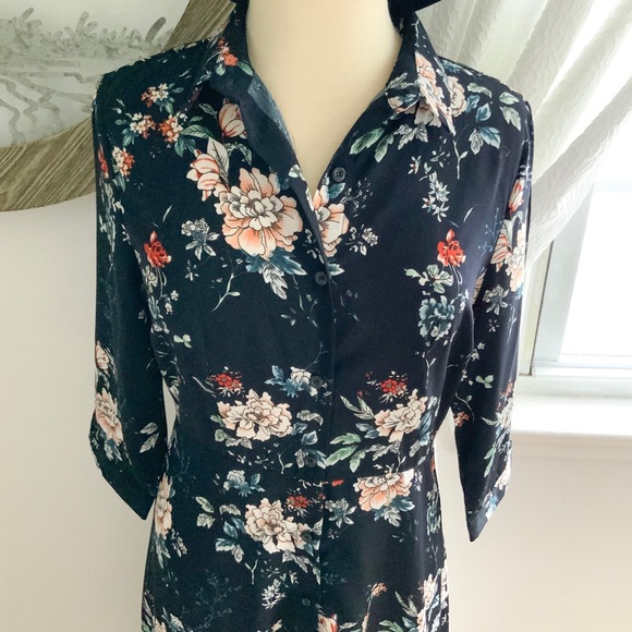 NWT GILLI Floral Midi Shirtdress Small - Picture 4 of 8